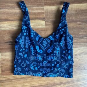 Aerie Offline Real Me Recharge Blue Bandana Paisley Sports Bra Print Womens XS